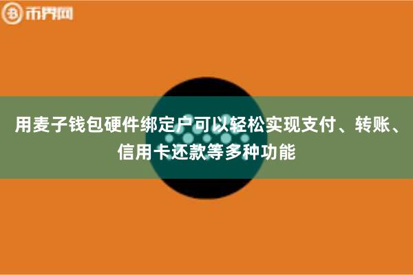 用麦子钱包硬件绑定户可以轻松实现支付、转账、信用卡还款等多种功能