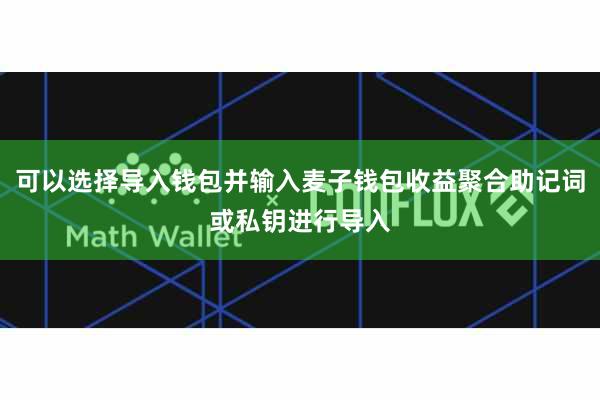 可以选择导入钱包并输入麦子钱包收益聚合助记词或私钥进行导入