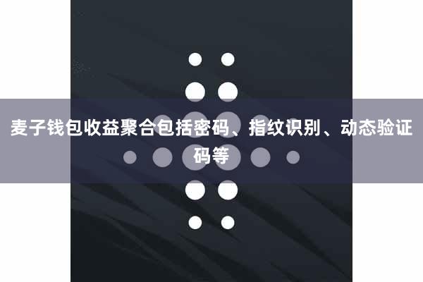 麦子钱包收益聚合包括密码、指纹识别、动态验证码等