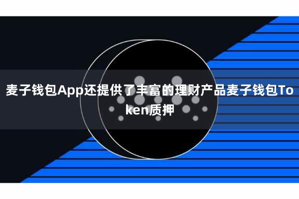 麦子钱包App还提供了丰富的理财产品麦子钱包Token质押