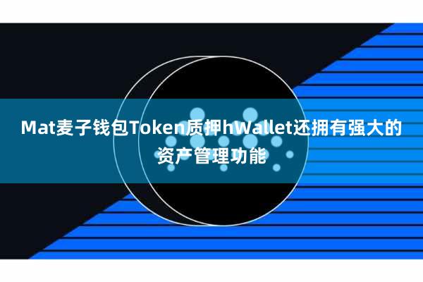 Mat麦子钱包Token质押hWallet还拥有强大的资产管理功能